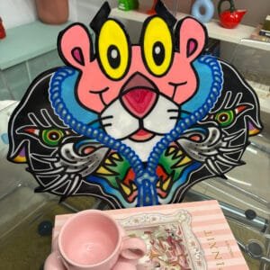 wood handmade  Pink Panther custom